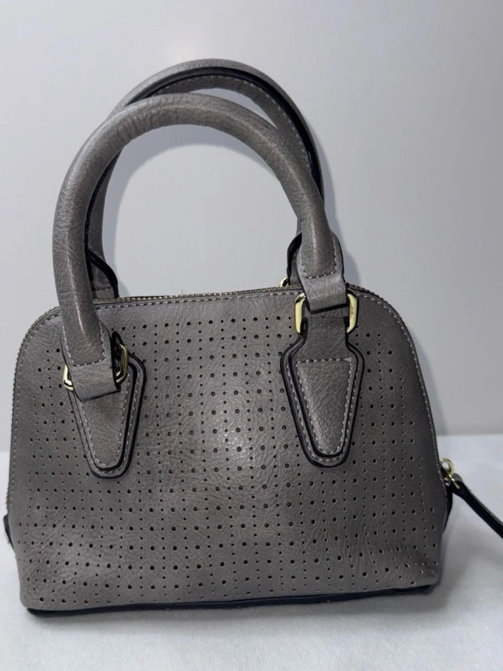 Steve Madden Gray Perforated Dome Satchel
